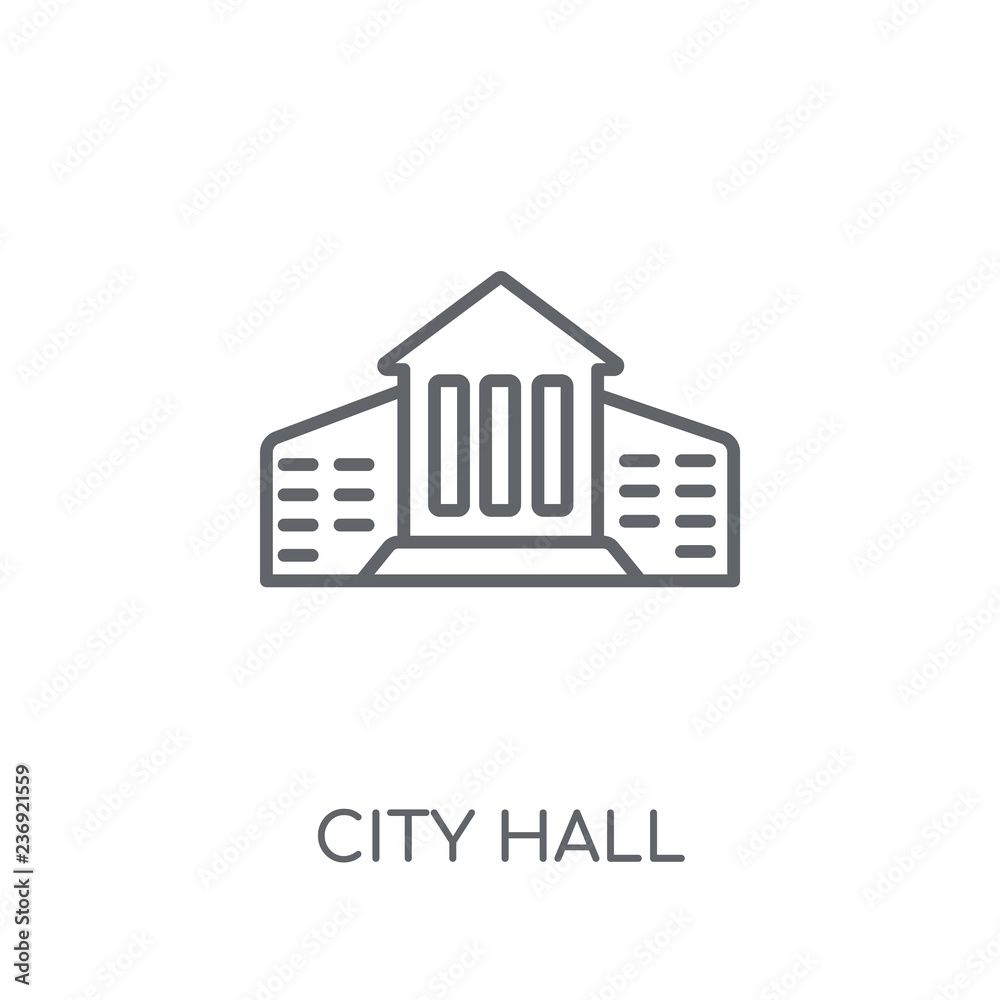 City Hall Linear Icon Modern Outline City Hall Logo Concept On White Background From Architecture And Travel Collection Stock Vector Adobe Stock
