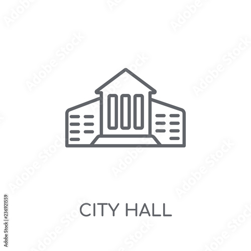 City hall linear icon. Modern outline City hall logo concept on white background from Architecture and Travel collection photo