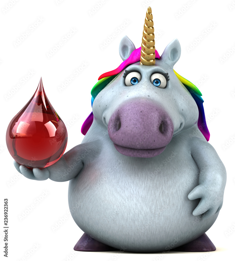 Naklejka premium Fun unicorn - 3D Illustration