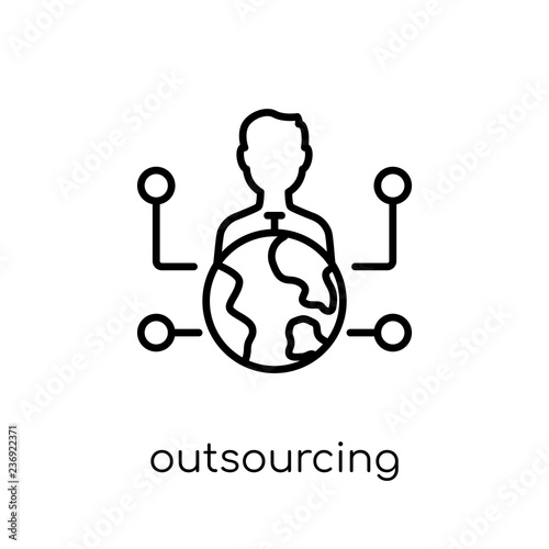 outsourcing icon. Trendy modern flat linear vector outsourcing icon on white background from thin line General collection