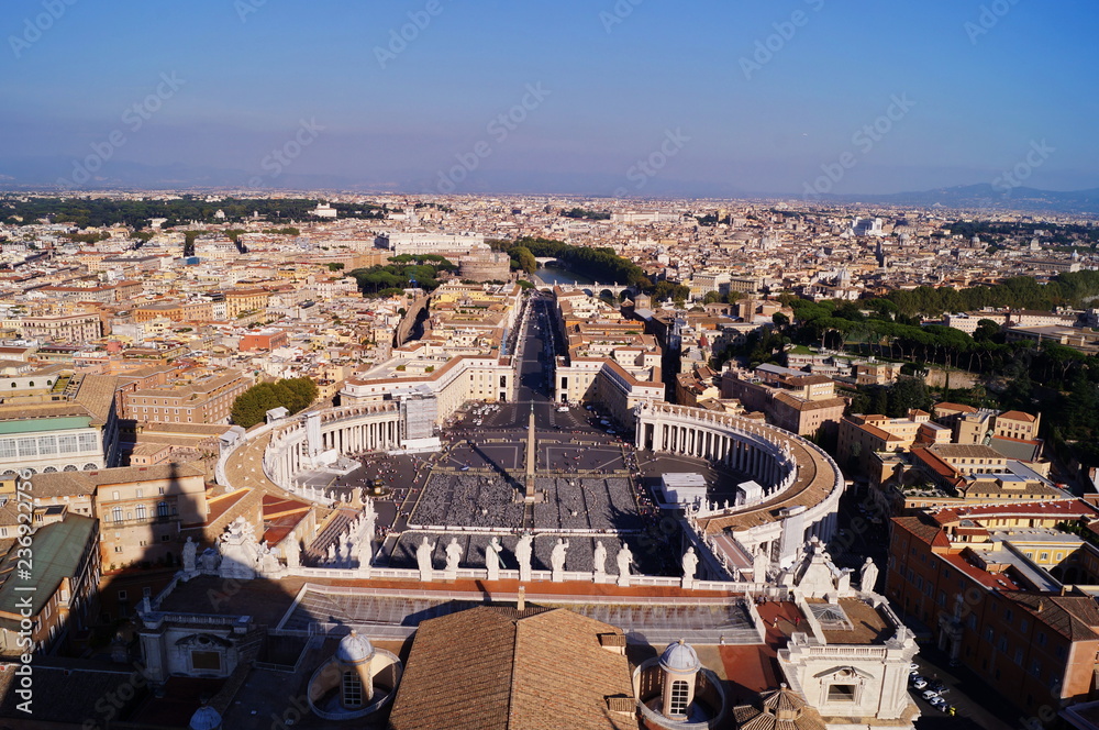 Aerial view of Saint Peter square, Vatican City, Rome, Italy