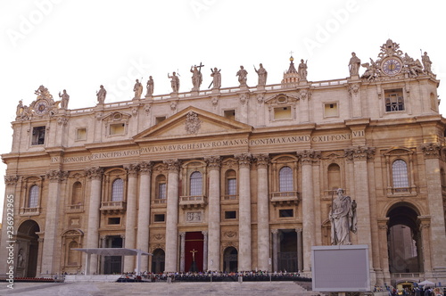 Facade of Saint Peter basilica, Vativcn city, Rome, Italy