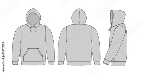 Illustration of hoodie (hooded sweatshirt) / gray