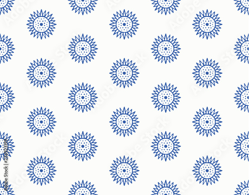 Indigo blue hand drawn vect...