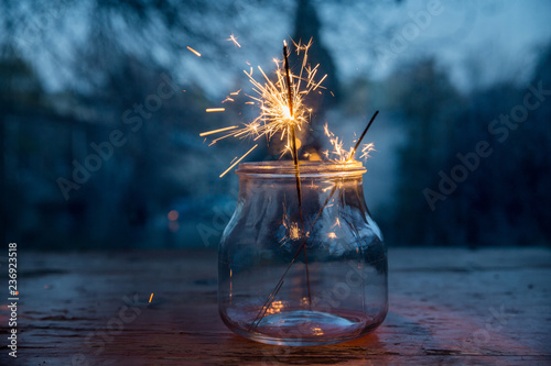 Inside a bottle of fireworks photo