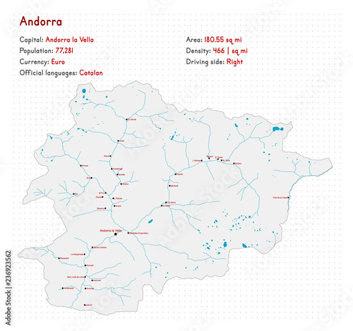 Detailed map and infographic of Andorra