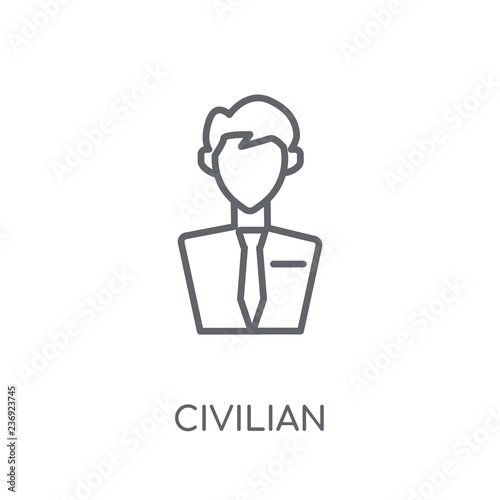civilian linear icon. Modern outline civilian logo concept on white background from army and war collection