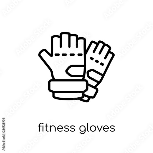 Fitness Gloves icon. Trendy modern flat linear vector Fitness Gloves icon on white background from thin line Gym and fitness collection