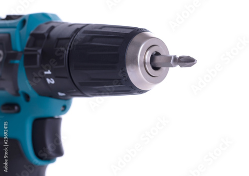 Cordless screwdriver or power drill isolated