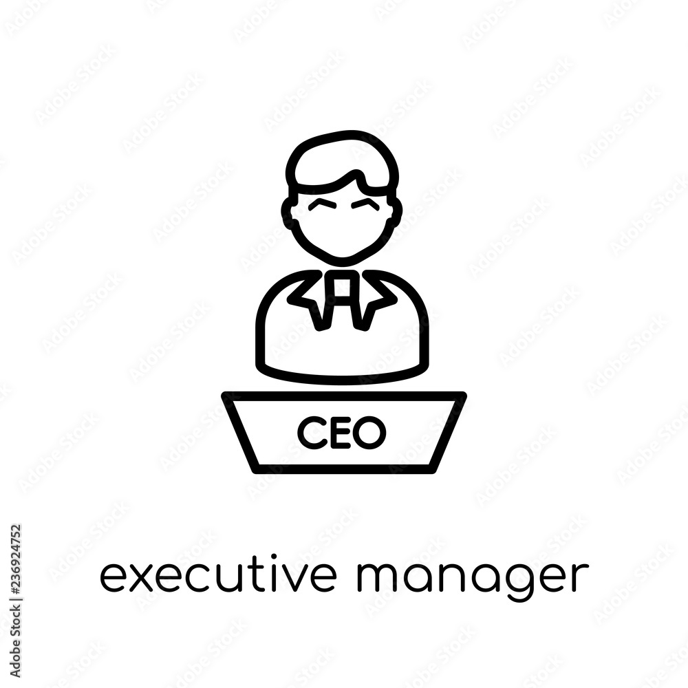 Executive Manager icon. Trendy modern flat linear vector Executive Manager icon on white background from thin line People collection