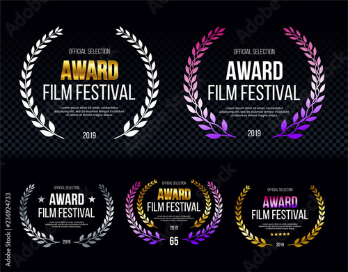 Set of elegants award logotype, Luxurious emblem on transparent background. Vector illustration