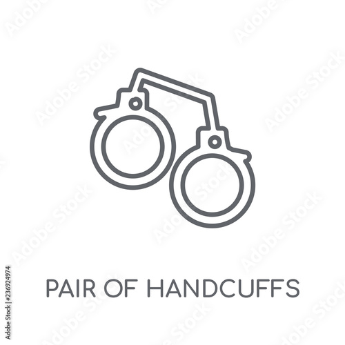 Pair of Handcuffs linear icon. Modern outline Pair of Handcuffs logo concept on white background from army and war collection