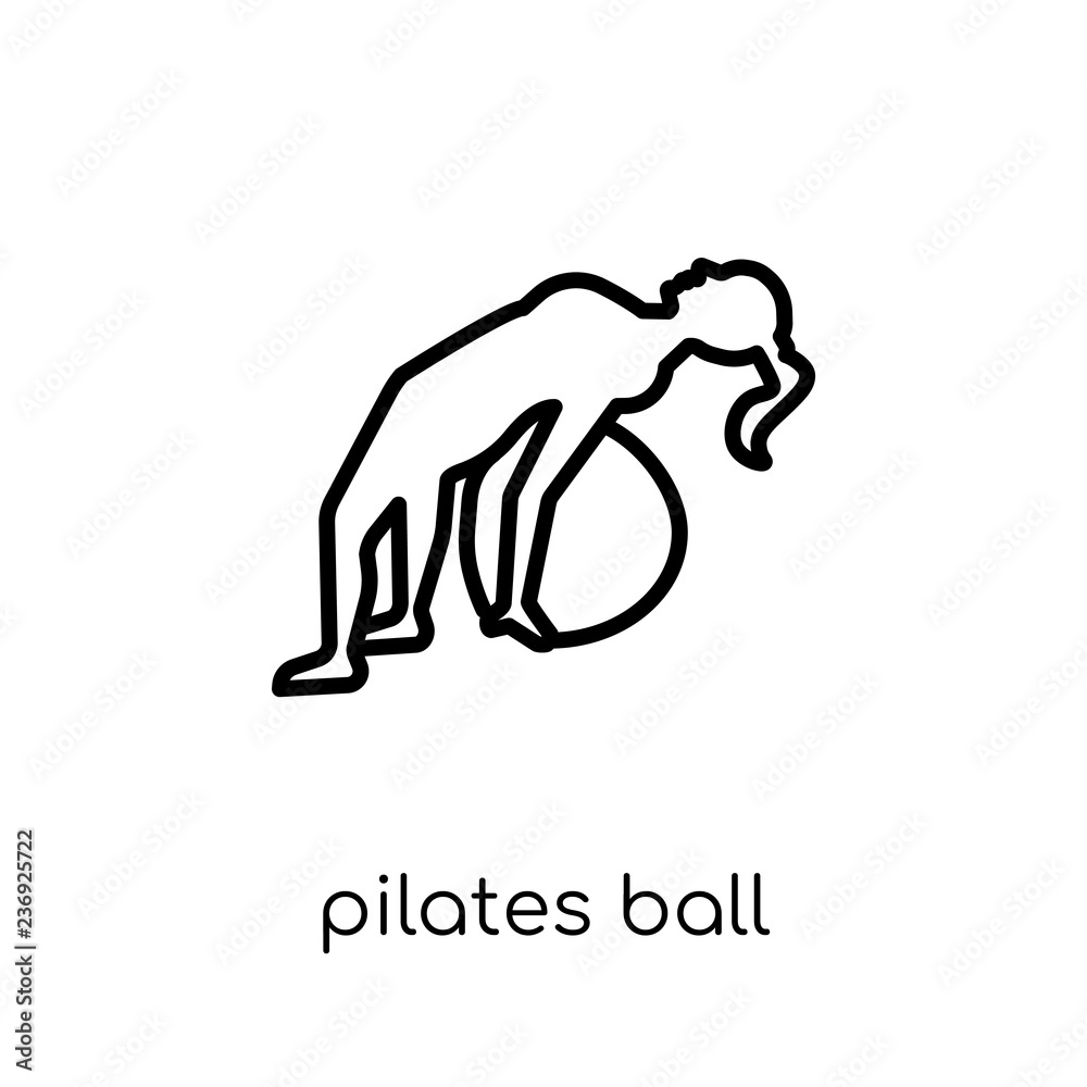 Pilates ball icon. Trendy modern flat linear vector Pilates ball icon on white background from thin line Gym and fitness collection