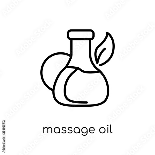 massage oil icon. Trendy modern flat linear vector massage oil icon on white background from thin line General collection