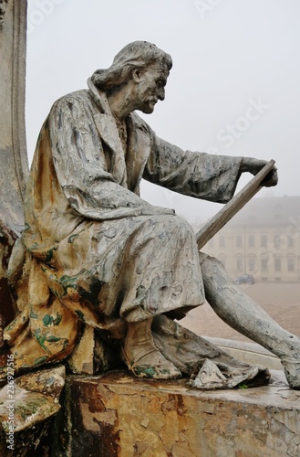 Würzburg, Matthias Grünewald im Herbstnebel photo