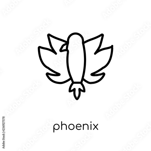 Phoenix icon. Trendy modern flat linear vector Phoenix icon on white background from thin line Fairy Tale collection © t-vector-icons