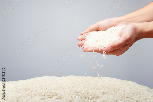 rice holding in hands