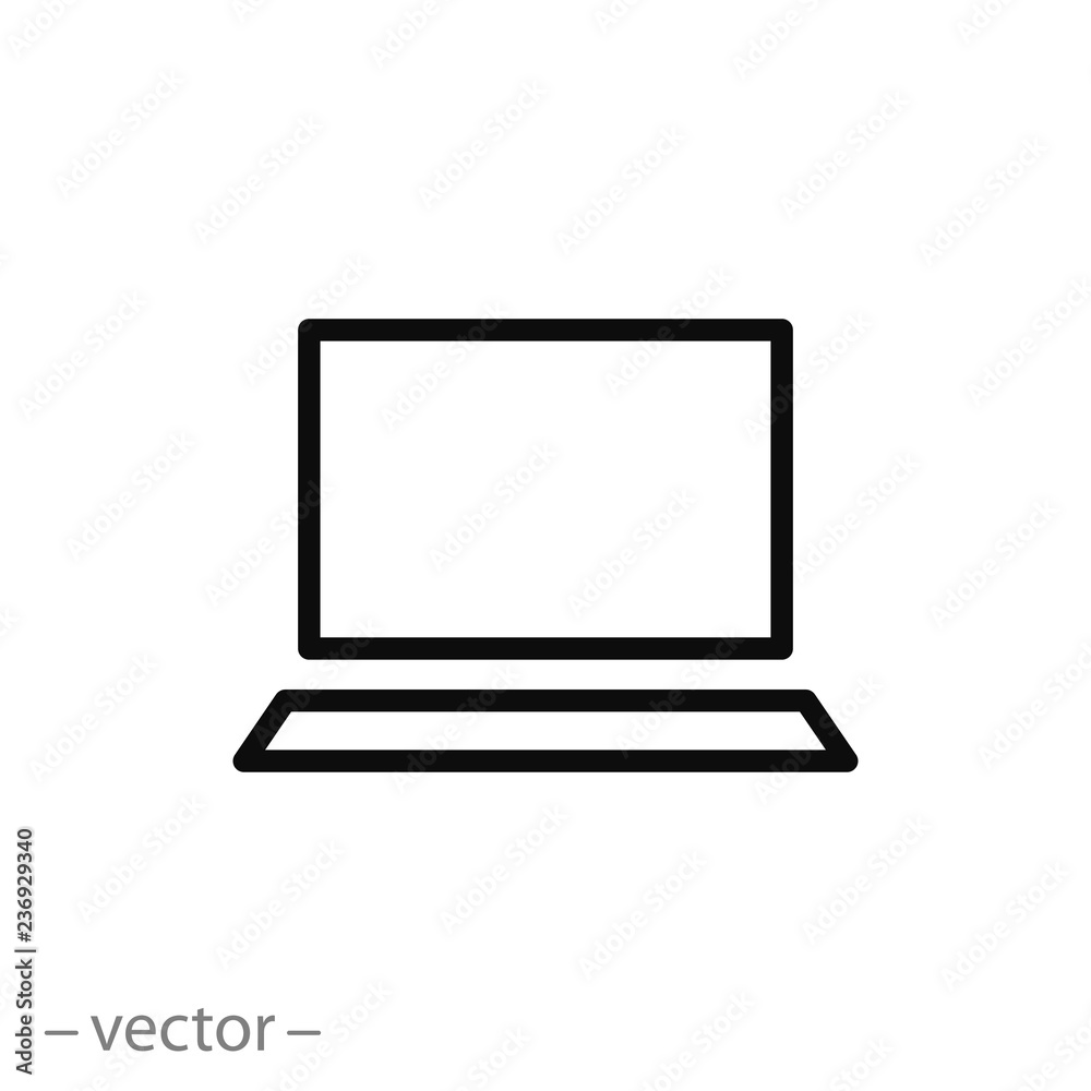 flat Vector icon - illustration of laptop icon