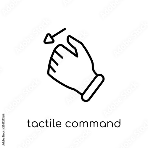 Tactile command down gesture icon. Trendy modern flat linear vec