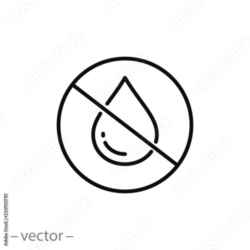 No water warning sign, vector icon