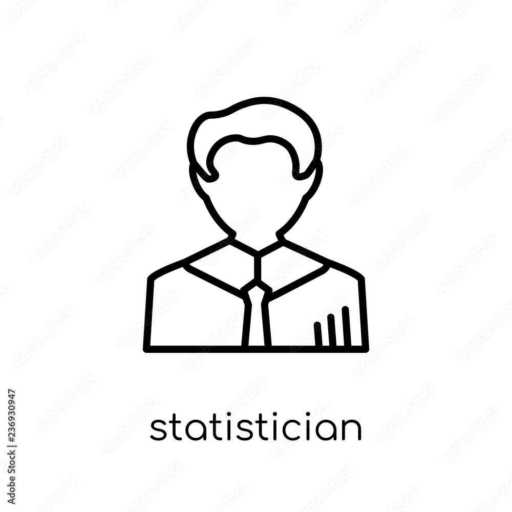 Statistician icon. Trendy modern flat linear vector Statistician icon on white background from thin line Professions collection