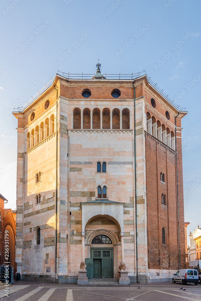 View at the Baptistery of Cremona in Italy