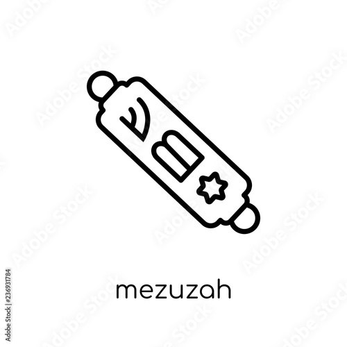 Mezuzah icon. Trendy modern flat linear vector Mezuzah icon on white background from thin line Religion collection