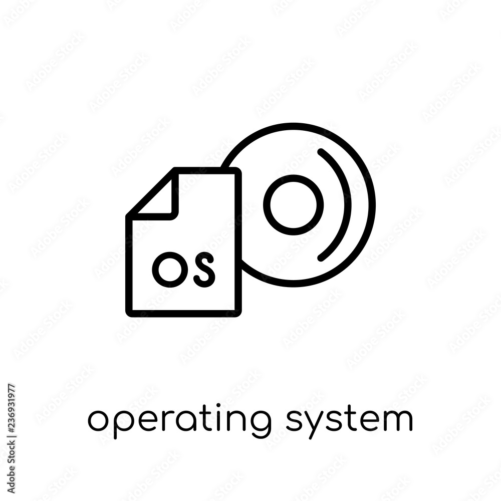 Operating system icon. Trendy modern flat linear vector Operating system icon on white background from thin line Programming collection Operating system icon. Trendy modern flat linear vector Operating system icon on white background from thin line Programming collection