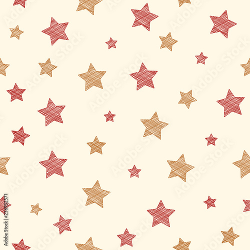 Wallpaper with hand drawn stars. Vector.