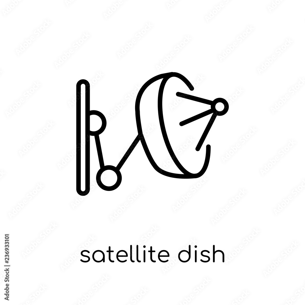 Satellite dish icon. Trendy modern flat linear vector Satellite dish icon on white background from thin line Electronic devices collection Satellite dish icon. Trendy modern flat linear vector Satellite dish icon on white background from thin line Electronic devices collection