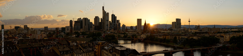 Panorama Hintergrund mit Frankfurt am Main Skyline