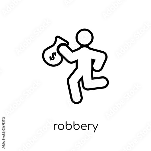 Robbery icon. Trendy modern flat linear vector Robbery icon on white background from thin line Insurance collection