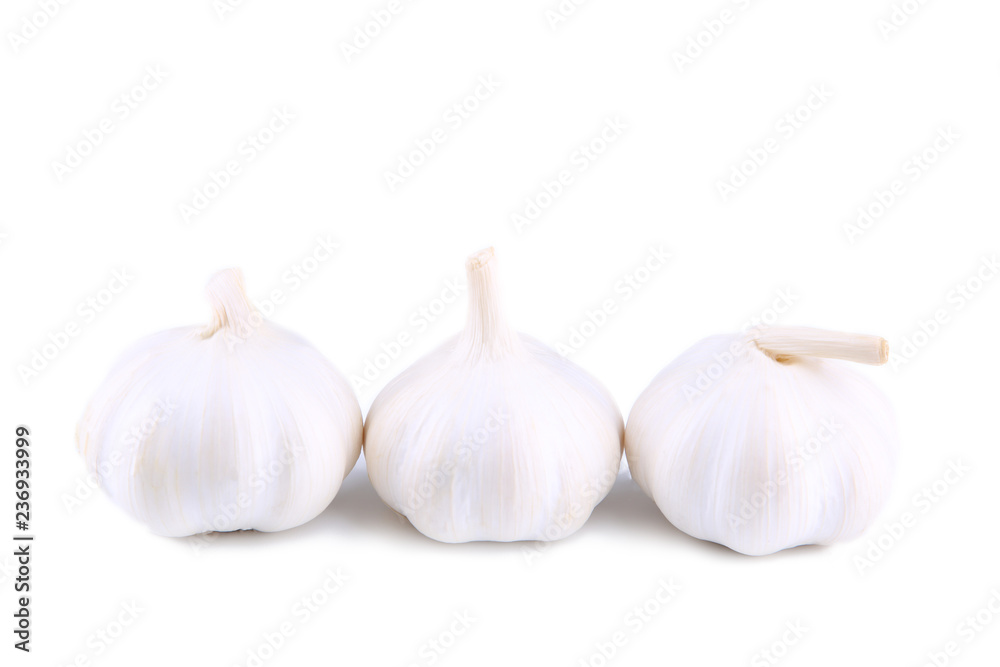 Isolated garlic.Fresh garlic on a white background