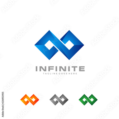 Infinity logo - infinite square vector template