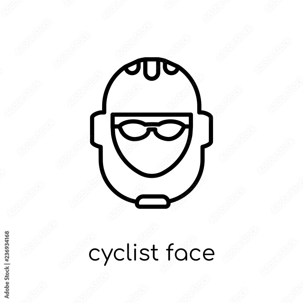 Cyclist face icon. Trendy modern flat linear vector Cyclist face icon on white background from thin line People collection
