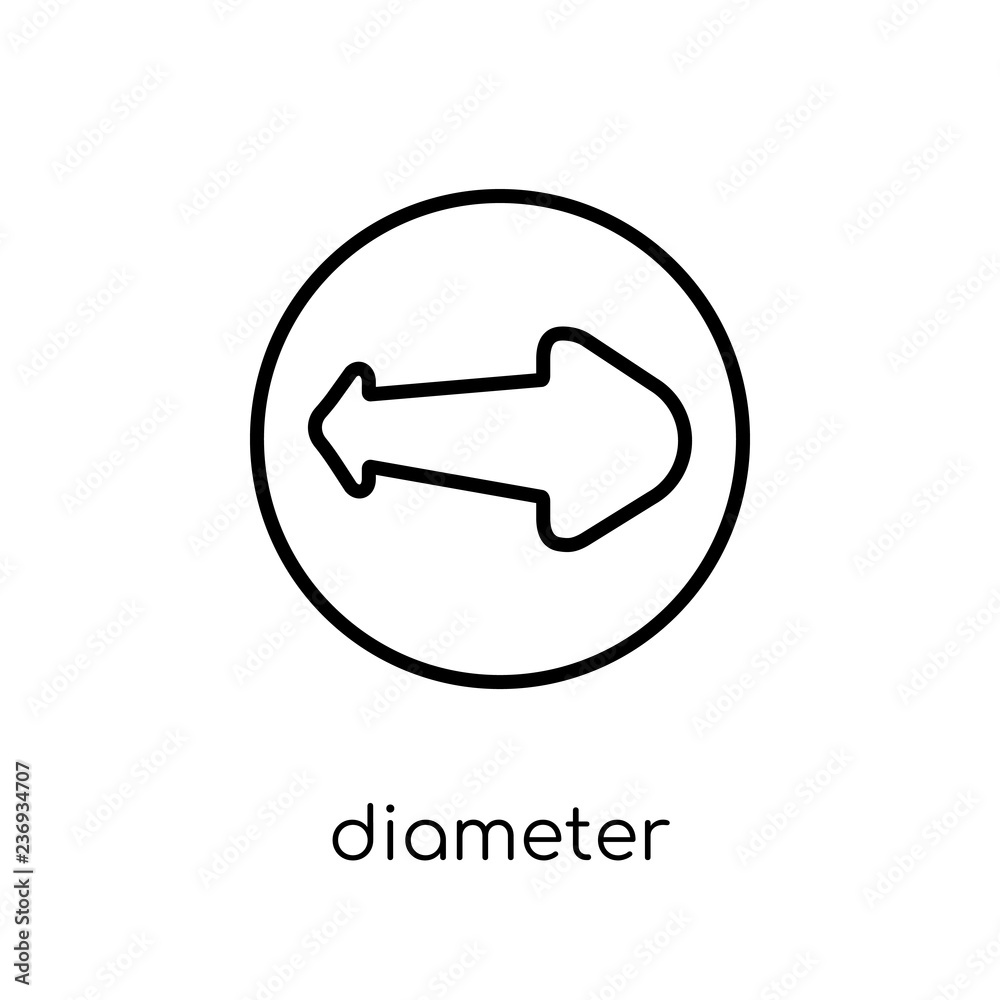 Diameter icon from Geometry collection. Diameter icon from Geometry collection.