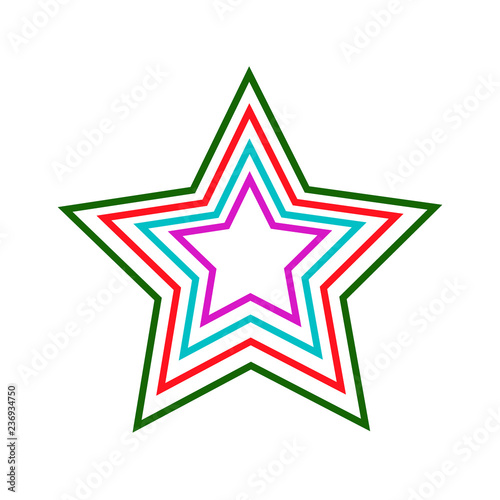 Christmas or new year tree star isolated flat vector icon on white background
