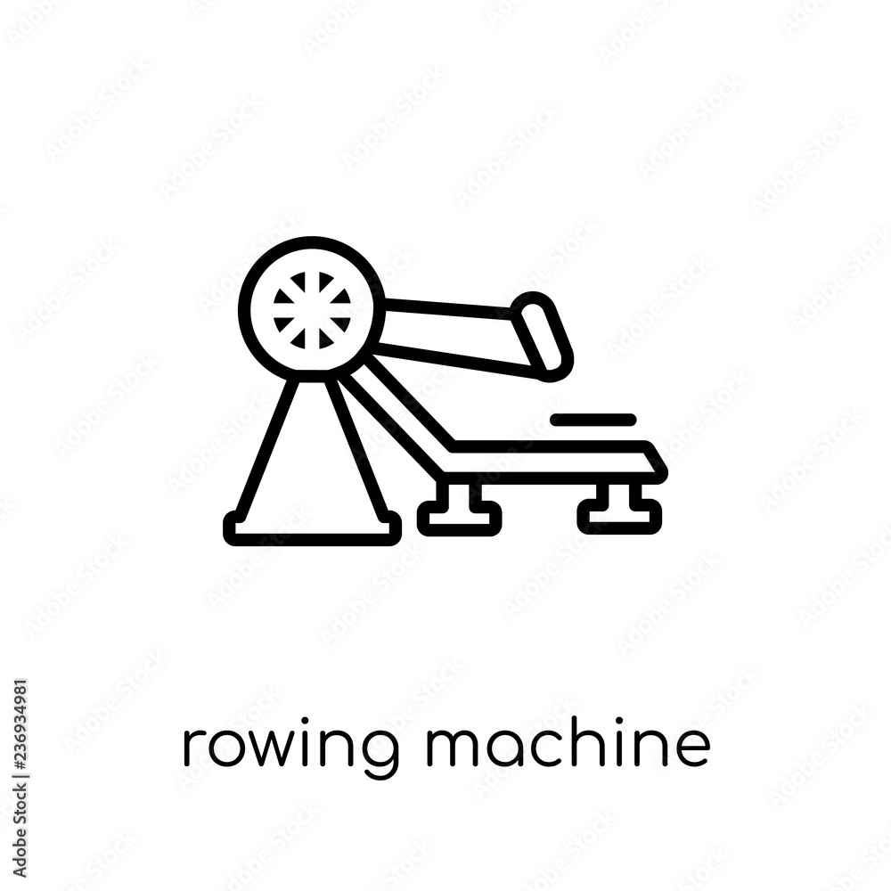 Rowing Machine icon. Trendy modern flat linear vector Rowing Machine icon on white background from thin line Gym and fitness collection