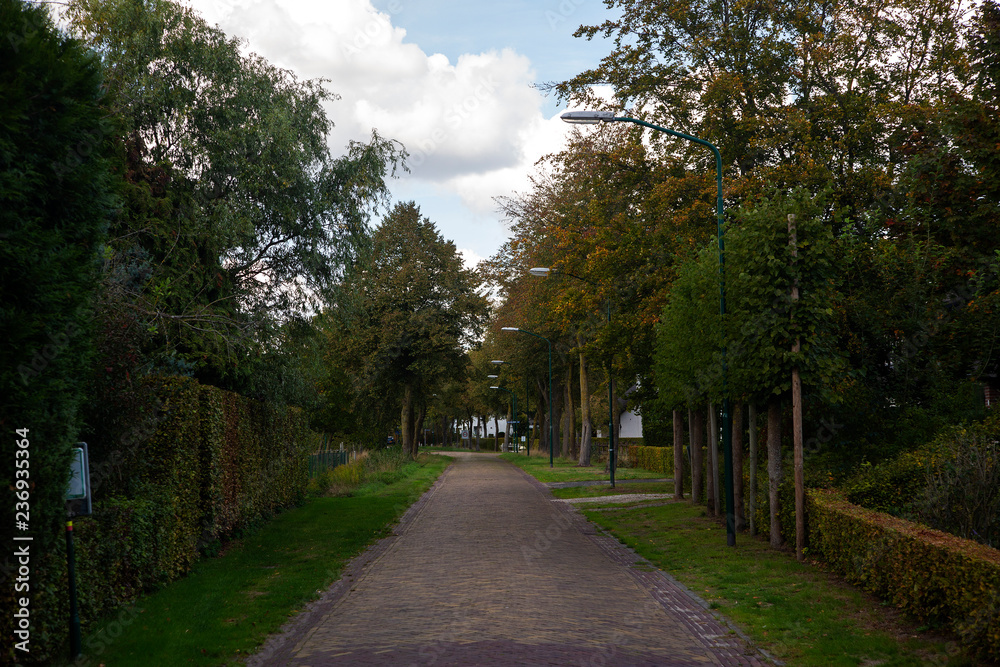 Dutch village road; Strijp, North Brabant, Netherlands