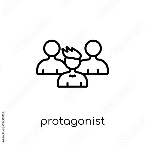 protagonist icon. Trendy modern flat linear vector protagonist icon on white background from thin line Fairy Tale collection