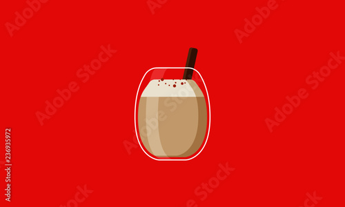 Eggnog Vector Illustration in Flat Style Design