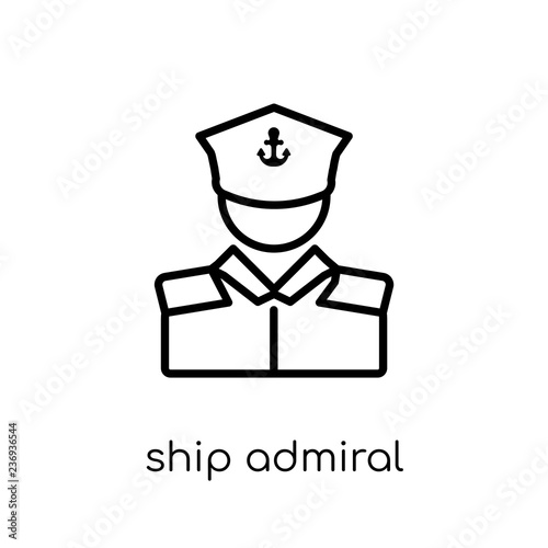 ship Admiral icon icon. Trendy modern flat linear vector ship Admiral icon on white background from thin line Nautical collection