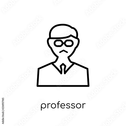 Professor icon. Trendy modern flat linear vector Professor icon on white background from thin line Professions collection