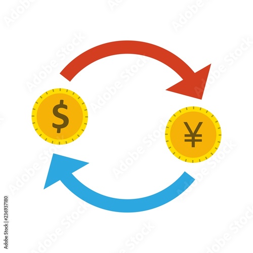 Exchange yen With Dollar Vector Icon