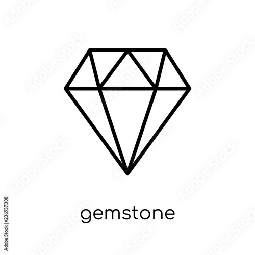 Gemstone icon. Trendy modern flat linear vector Gemstone icon on white background from thin line Luxury collection