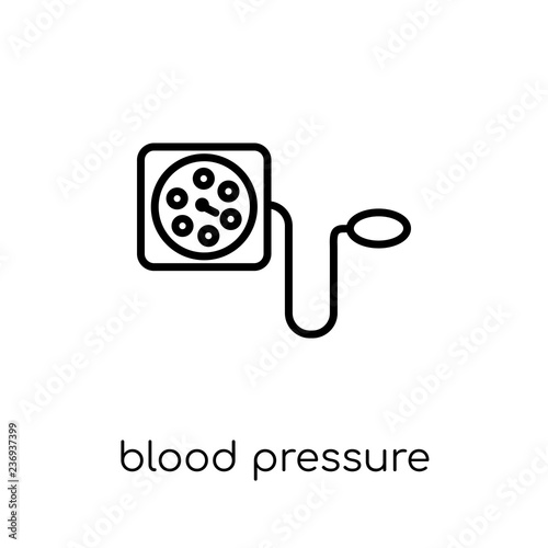 Blood Pressure Gauge icon. Trendy modern flat linear vector Blood Pressure Gauge icon on white background from thin line Health and Medical collection