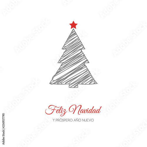 Feliz Navidad - translated from spanish as Merry Christmas. Vector