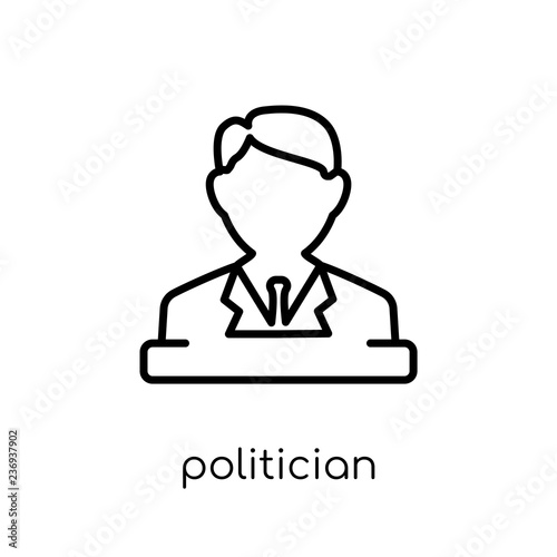 Politician icon. Trendy modern flat linear vector Politician icon on white background from thin line Professions collection © t-vector-icons