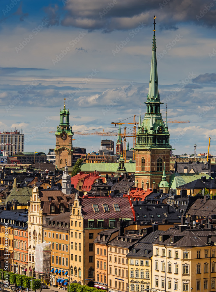 Stockholm from above, black stockholms rooftops, Sweden Stockholm from above, black stockholms rooftops, Sweden