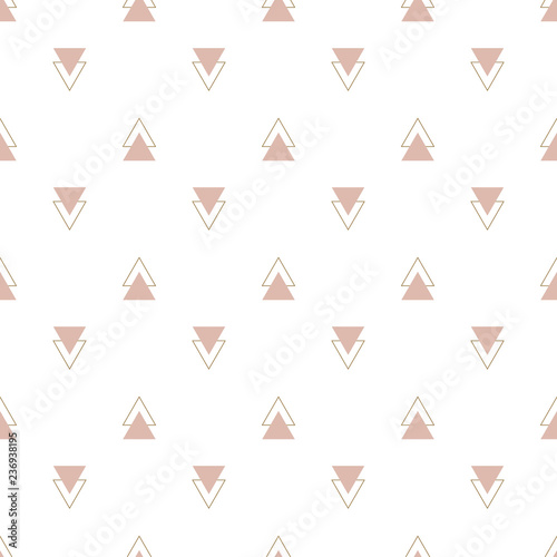 Fashion simple rose triangle geometric vector pattern.